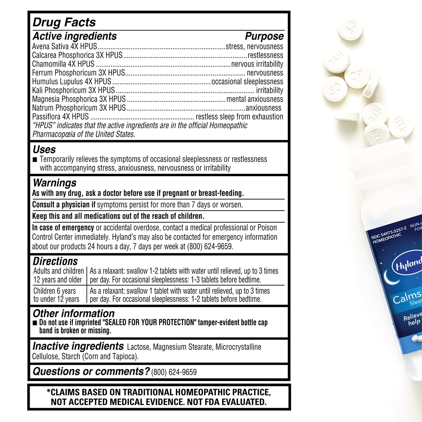 HYLAND'S Calms Forte Sleep Aid Tablets, 50 CT – Natural Relief for Occasional Sleeplessness