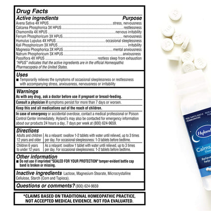 HYLAND'S Calms Forte Sleep Aid Tablets, 50 CT – Natural Relief for Occasional Sleeplessness