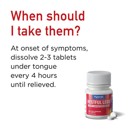 Hyland's Restful Legs Tablets 50 ea (Pack Of 4) | Natural Homeopathic Leg Relief