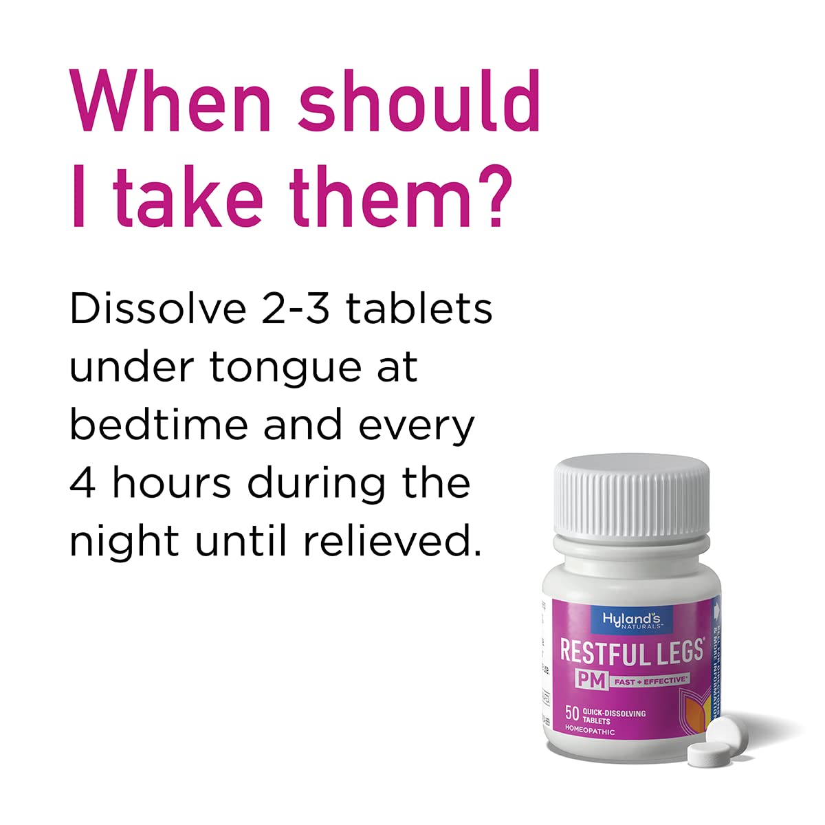 Hyland's Restful Legs PM – Nighttime Calming Formula, 150 Quick-Dissolving Tablets (Pack of 3)