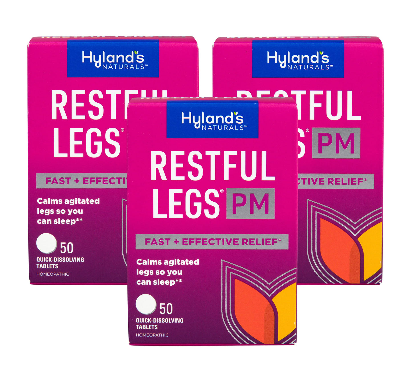 Hyland's Restful Legs PM – Nighttime Calming Formula, 150 Quick-Dissolving Tablets (Pack of 3)