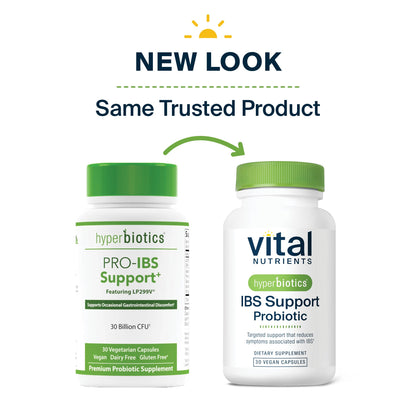Hyperbiotics Vital Nutrients IBS Probiotic – Clinically Studied Vegan IBS Relief | 30 Capsules