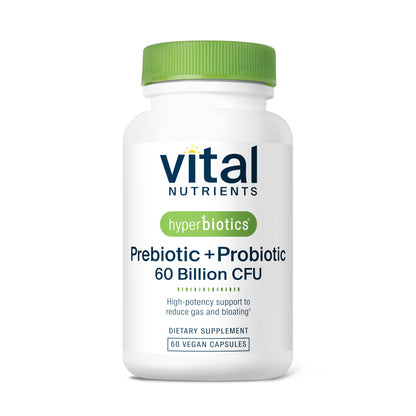 Hyperbiotics Vital Nutrients Prebiotic and Probiotic for Women and Men | 60 Billion CFU | Pre and Probiotics Supports Digestive Health, Constipation, Diarrhea, Gas & Bloating | 60 Vegan Capsules