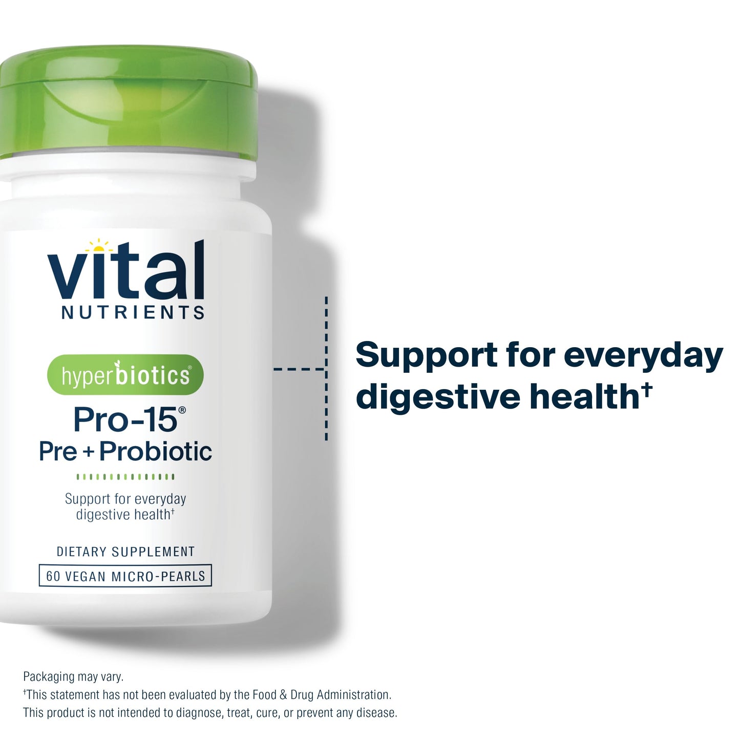 Hyperbiotics Vital Nutrients Pro-15 Probiotics & Prebiotics for Women & Men – 60 Time-Release Pearls, 15 Strains
