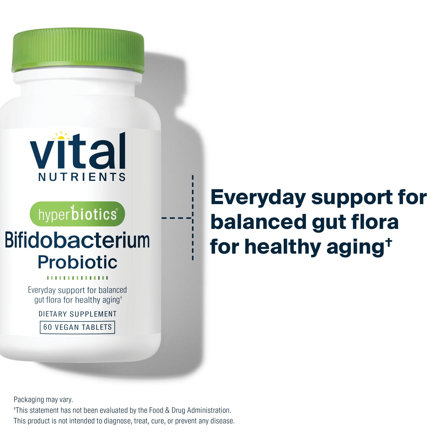 Hyperbiotics Vital Nutrients Bifidobacterium Probiotic | 7 Targeted Strains | Supports Immune and Digestive Health for Older Adults | Shelf-Stable | Vegan | 60 Tablets