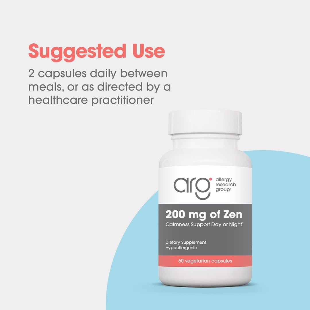 Allergy Research Group Zen: GABA + L-Theanine Calm Support for Day & Night — 60 Vegetarian Capsules