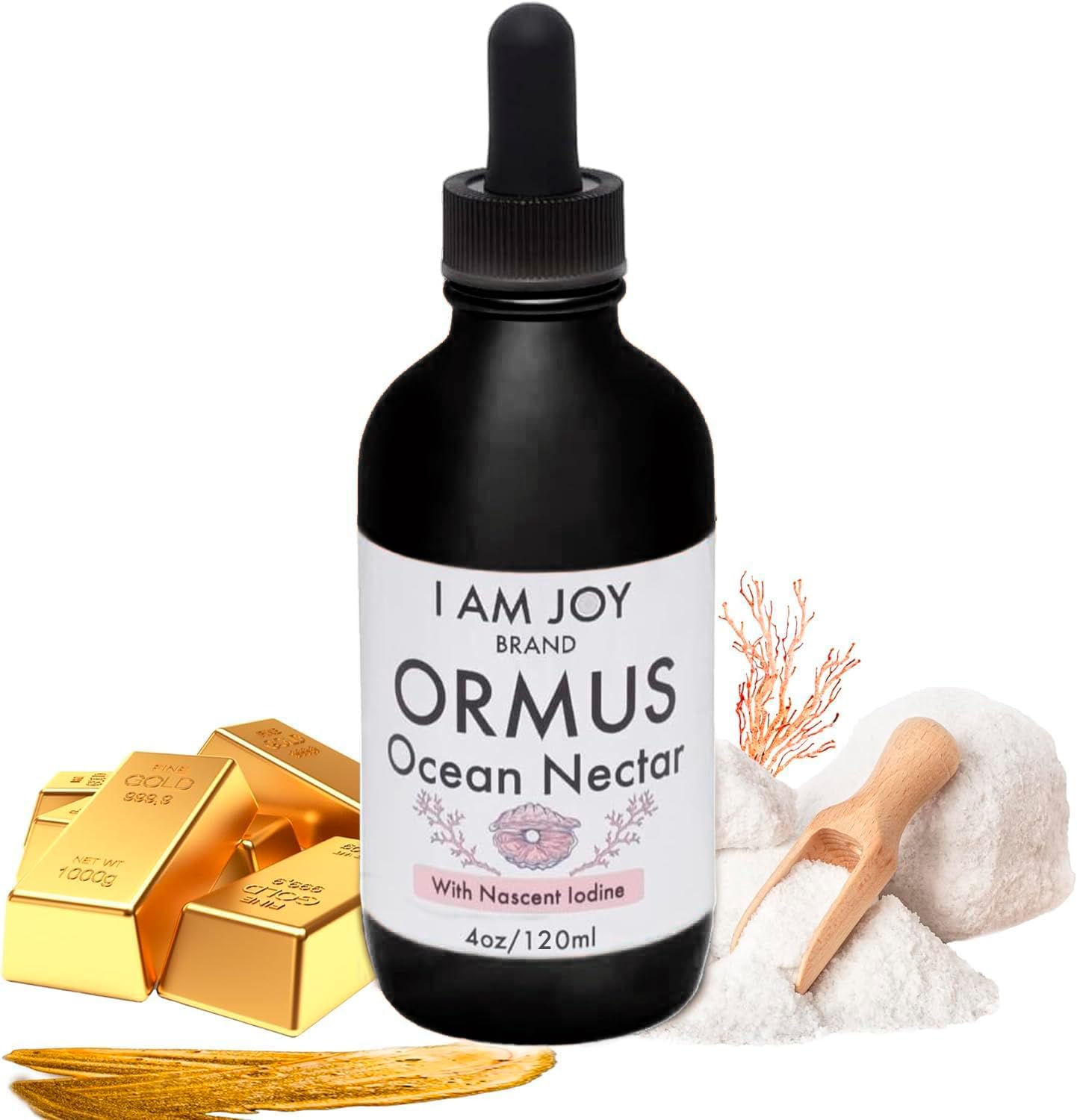 I Am Joy Co. Ormus Ocean Nectar with Iodine – Pineal Decalcification, Thyroid Support, Energy (4oz)