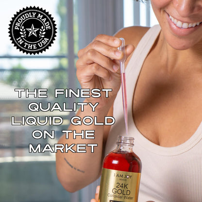 I Am Joy: Liquid Colloidal Gold 24k – 99.99% Pure, 100ppm, 8oz Fragrance-Free Bottle