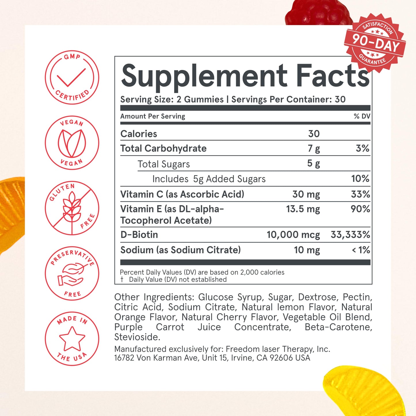 iRestore Hair Gummy Vitamins – Vegan Biotin Gummies for Hair, Skin & Nails | Biotin 10,000 mcg, 3-Pack