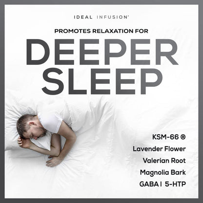 Ideal Infusion Nighttime Recovery & Deep Sleep – Melatonin Free, Magnesium Glycinate & KSM-66, Vegan