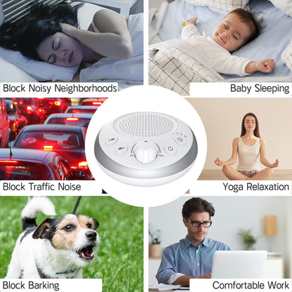 iDealSleep Pink Noise Machine — 30 Soothing Sounds, 36-Level Volume, Auto-Off Timer & Memory