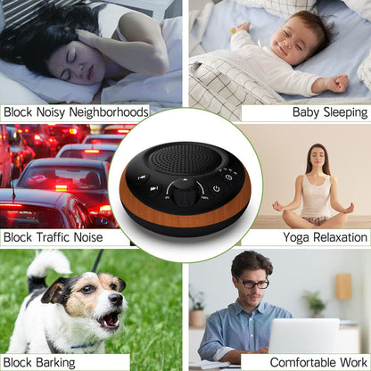 iDealSleep Sound Brown Noise Machine – 30 Soothing Sounds, 36-Level Volume, Auto-Off Timer, Memory