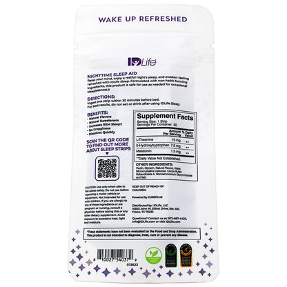 IDLife Sleep Strips – Non-Habit Forming Sleep Aid with Melatonin, L-Theanine & 5-HTP | 30 Mint Strips
