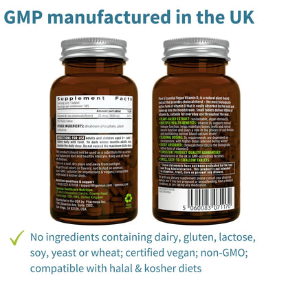 Igennus Vegan Vitamin D3 1000IU | 365 Tablets | Plant-Based Algae Cholecalciferol