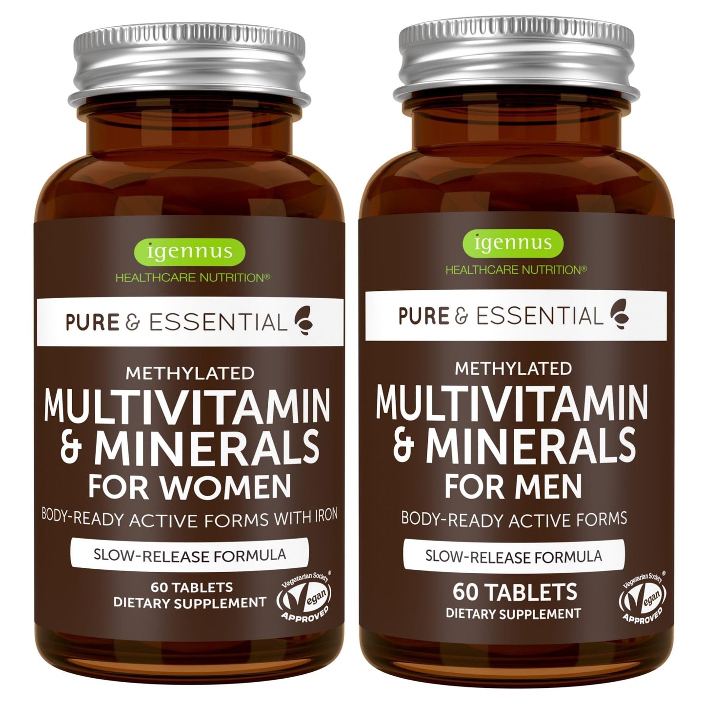 Igennus Methylated Multivitamin 2-Pack for Men & Women | All-Day Nutrients