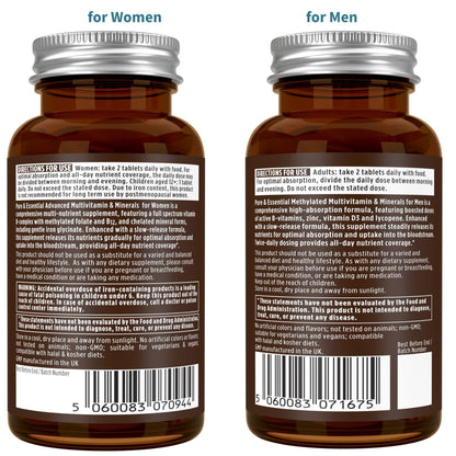 Igennus Methylated Multivitamin 2-Pack for Men & Women | All-Day Nutrients