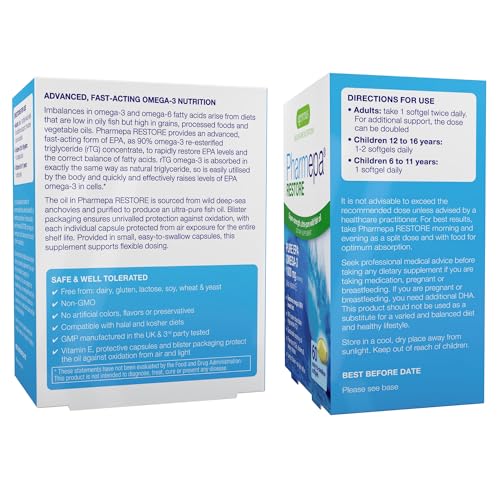 Igennus Pharmepa Restore – Pure EPA 1000mg, rTG Omega-3, IFOS Certified, 60 Softgels