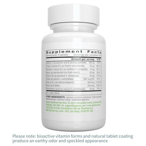 Igennus Super B-Complex: Methylated B-Vitamins, MTHFR Support, Vegan, 180 Tabs