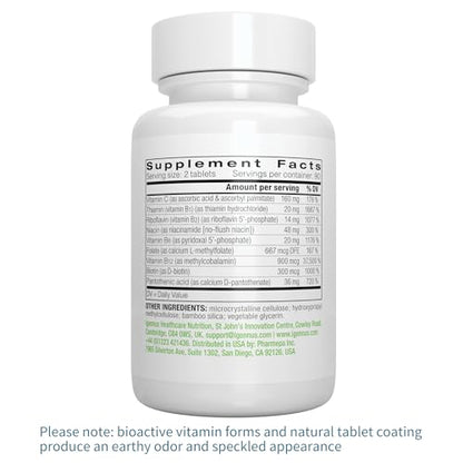 Igennus Super B-Complex: Methylated B-Vitamins, MTHFR Support, Vegan, 180 Tabs