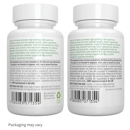 Igennus Super B-Complex: Methylated B-Vitamins, MTHFR Support, Vegan, 180 Tabs