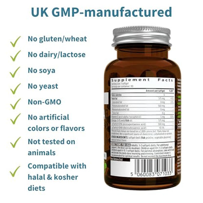 Igennus Ultra Pure Omega-3 EPA 500mg | IFOS Certified Wild Fish Oil | rTG Non-GMO | 90 Softgels