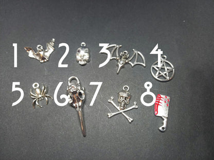 Goth Gothic Alternative  Siouxsie Sioux & Robert Smith  ,American Gothic inspired Deluxe ornate brooch/pin with choice of charm