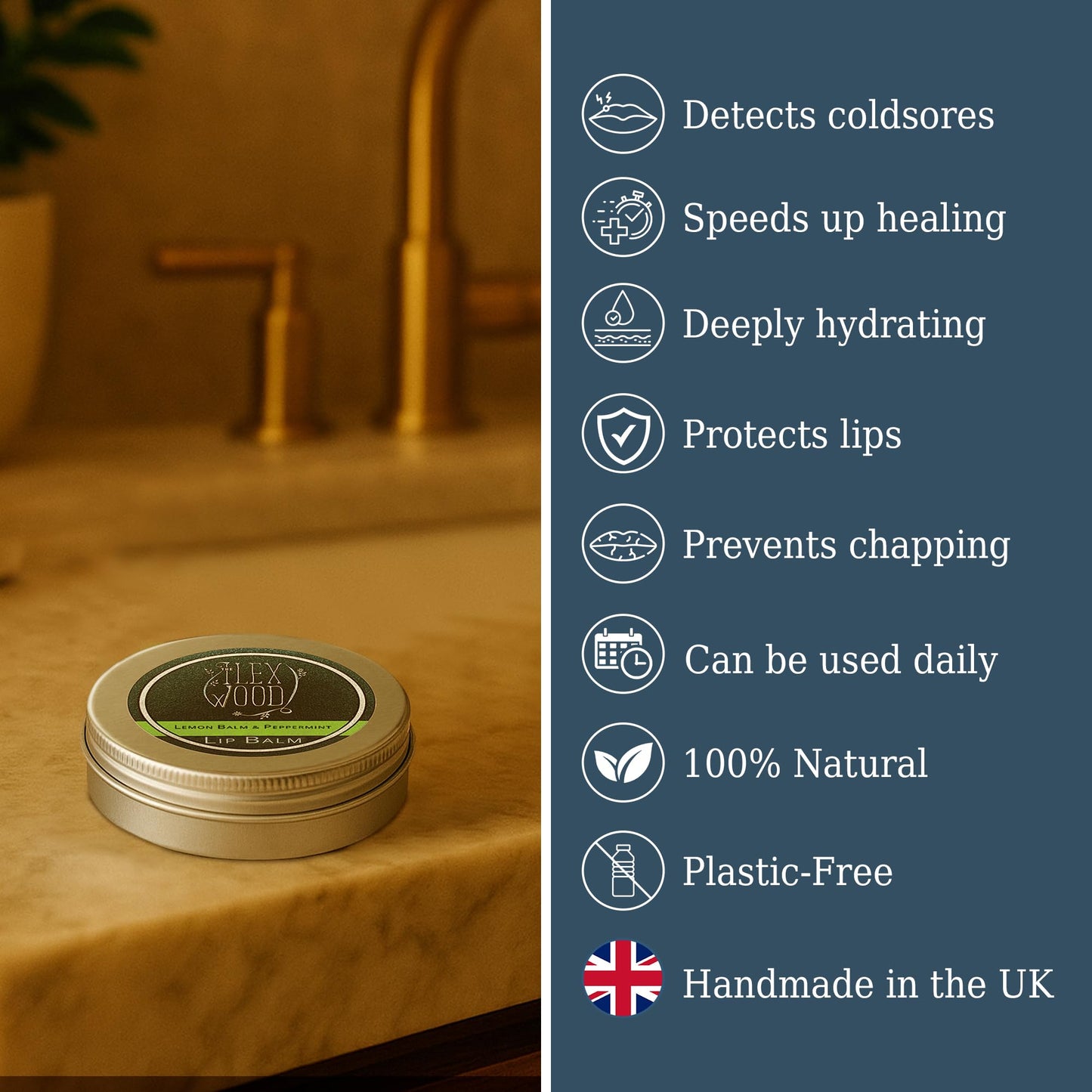 The Ilex Wood All Natural Lip Balm – Lemon Balm & Peppermint | Palm Oil Free