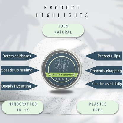 The Ilex Wood All Natural Lip Balm – Lemon Balm & Peppermint | Palm Oil Free