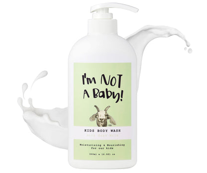 I'm NOT A Baby! Kids Body Wash – Goat Milk, Dermatologist Tested, Allergen-Free, Cruelty-Free, PETA, Tear-Free, 16.9 fl oz