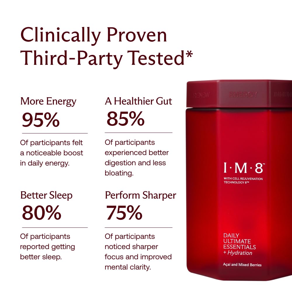 IM8 Daily Ultimate Essentials All-in-One Multivitamin – 30 Servings Starter Kit with Scoop & Tumbler Included