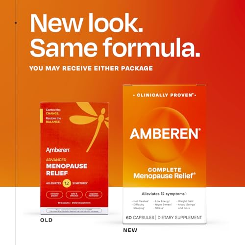 Amberen Menopause Supplement for Women - 60 Capsules | Supports Hormone Balance & 12 Symptom Relief