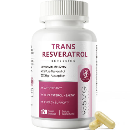 iMATCHME Resveratrol Supplement – 600mg Trans-Resveratrol with Liposomal Delivery | 120 Capsules