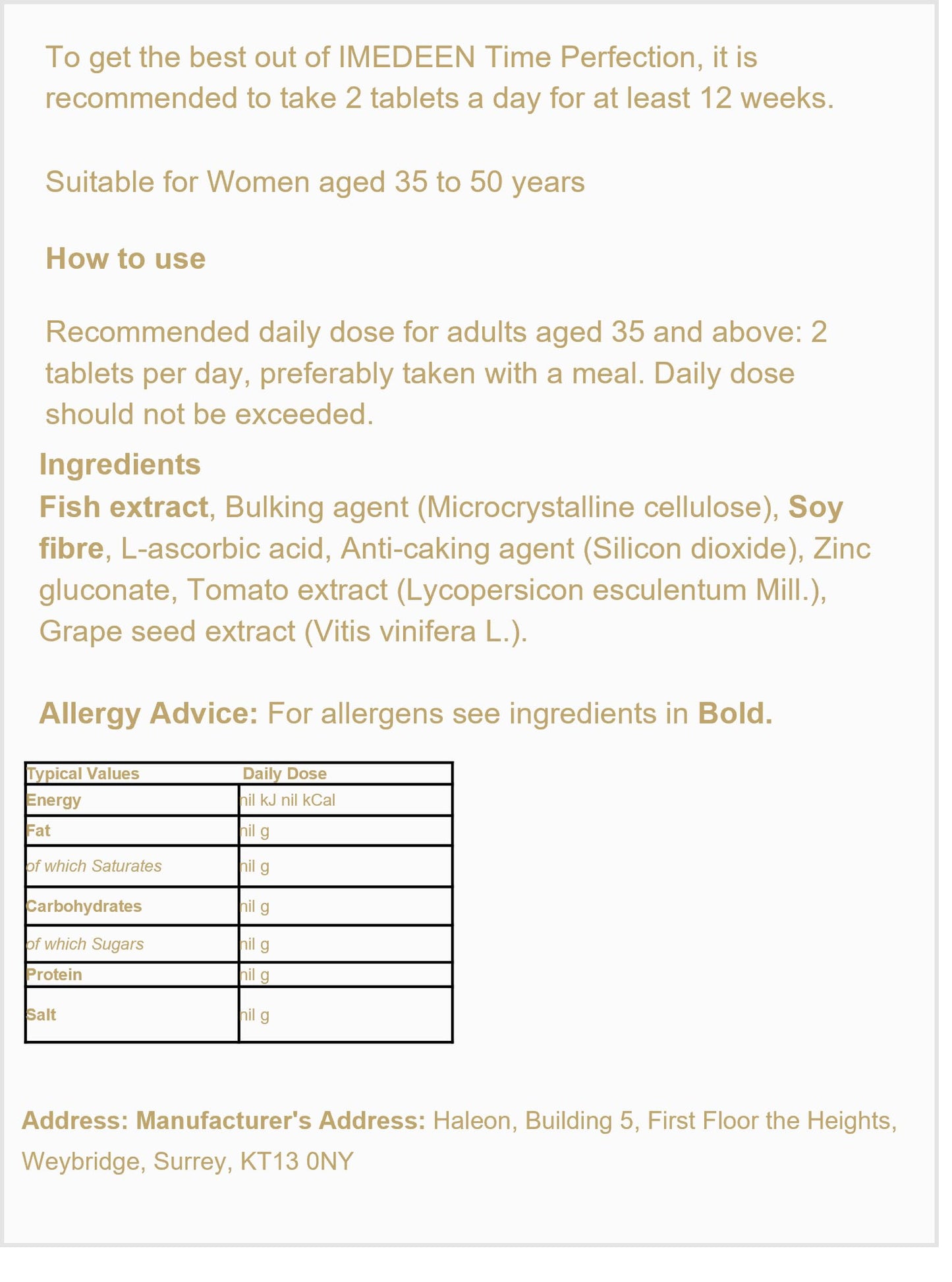 IMEDEEN Time Perfection Tabs 120's - Anti-Ageing Skincare Tablets
