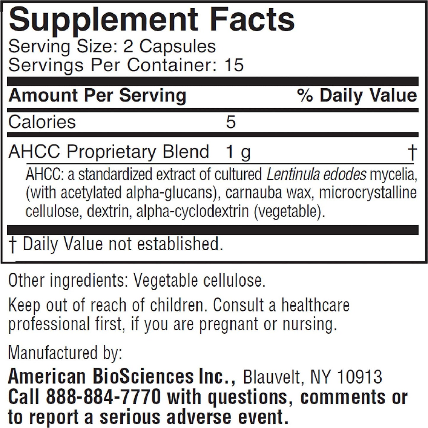 ImmPower AHCC Supplement by American BioSciences - 500 mg, 30 Vegetarian Capsules | Immune Support