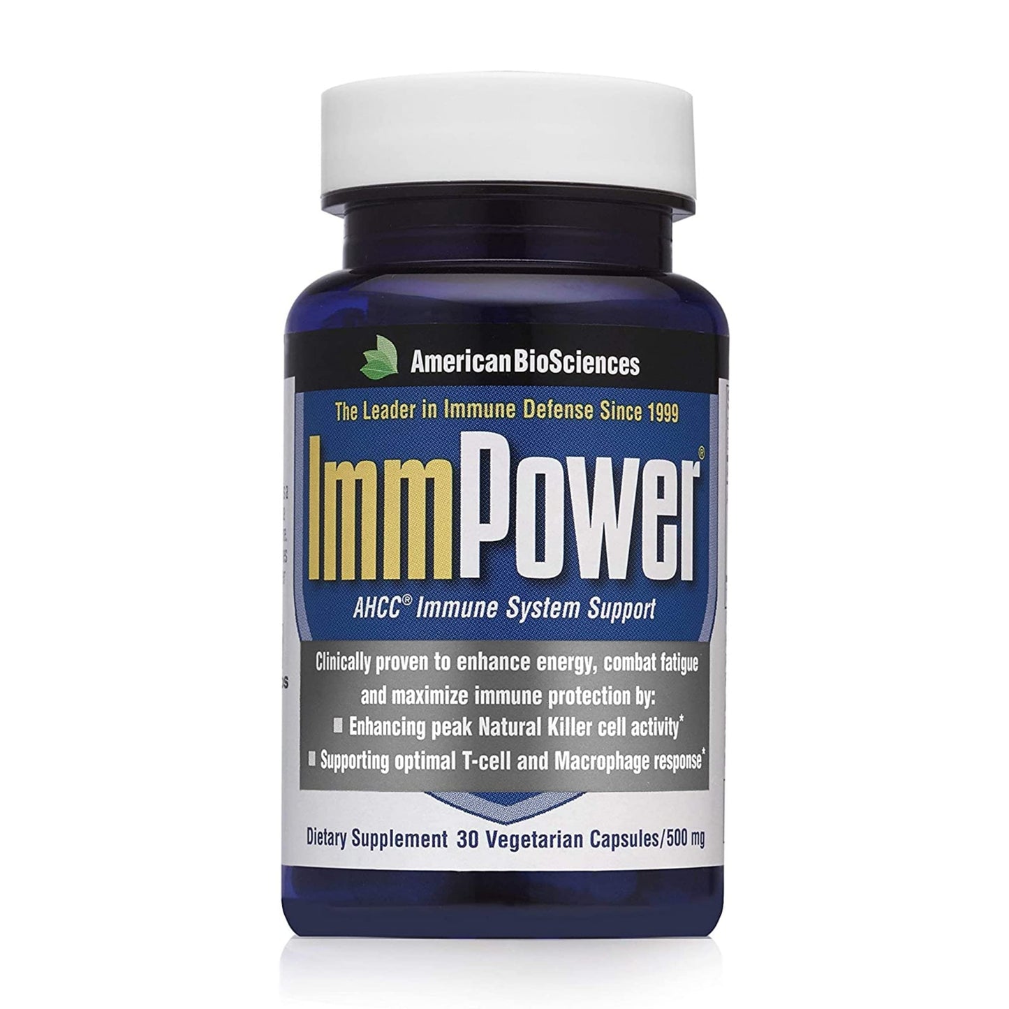 ImmPower AHCC Supplement by American BioSciences - 500 mg, 30 Vegetarian Capsules | Immune Support