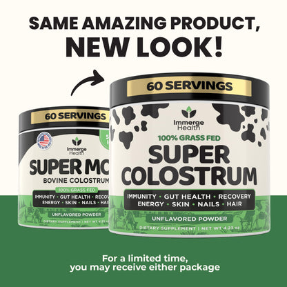 ImmergeHealth Super Colostrum Powder – Grass-Fed, 50% IgG for Gut & Vitality