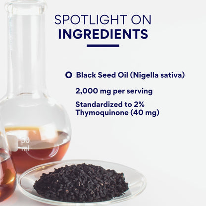 Research Verified Black Seed Oil - 90 Softgels | Cold-Pressed 2% Thymoquinone (TQ) for Immunity, Digestion & Respiratory Support