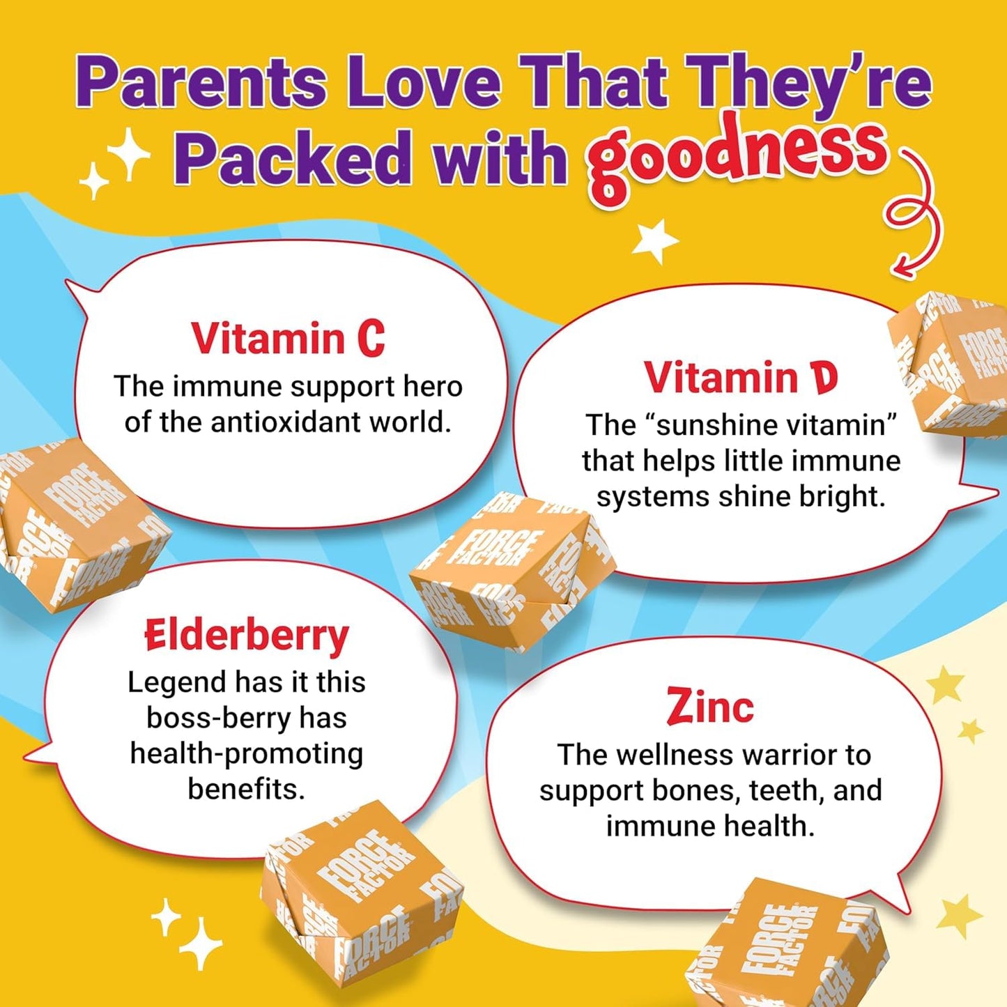 Immune Health Super Chews for Kids | Vitamin C, D, Zinc & Elderberry