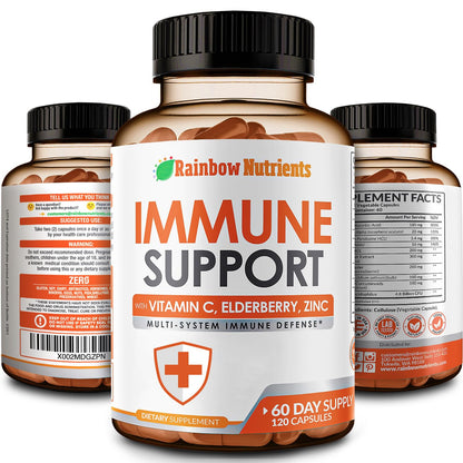 10-in-1 Immune Support (No Fillers) | Vitamin C, Zinc & Probiotics | 60-Day Supply