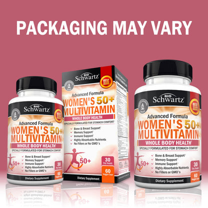 Daily Multivitamin for Women 50+ – Memory Support & Immune Health | 60 Capsules