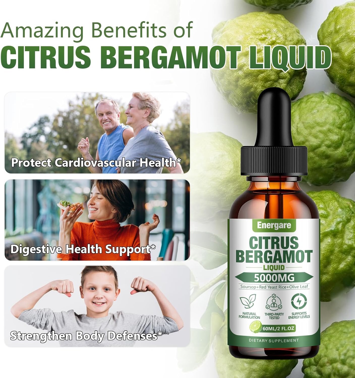 2 Pack Citrus Bergamot Liquid Drops 5000mg – Cholesterol Support (4 oz)