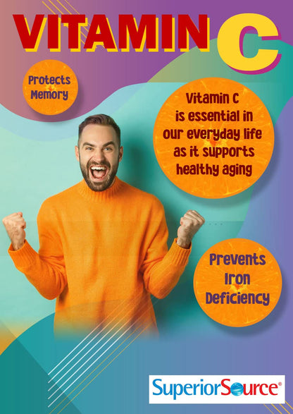 Superior Source Vitamin C 500 mg Sour Cherry Melts - Sublingual 90 Tablets for Immune Support
