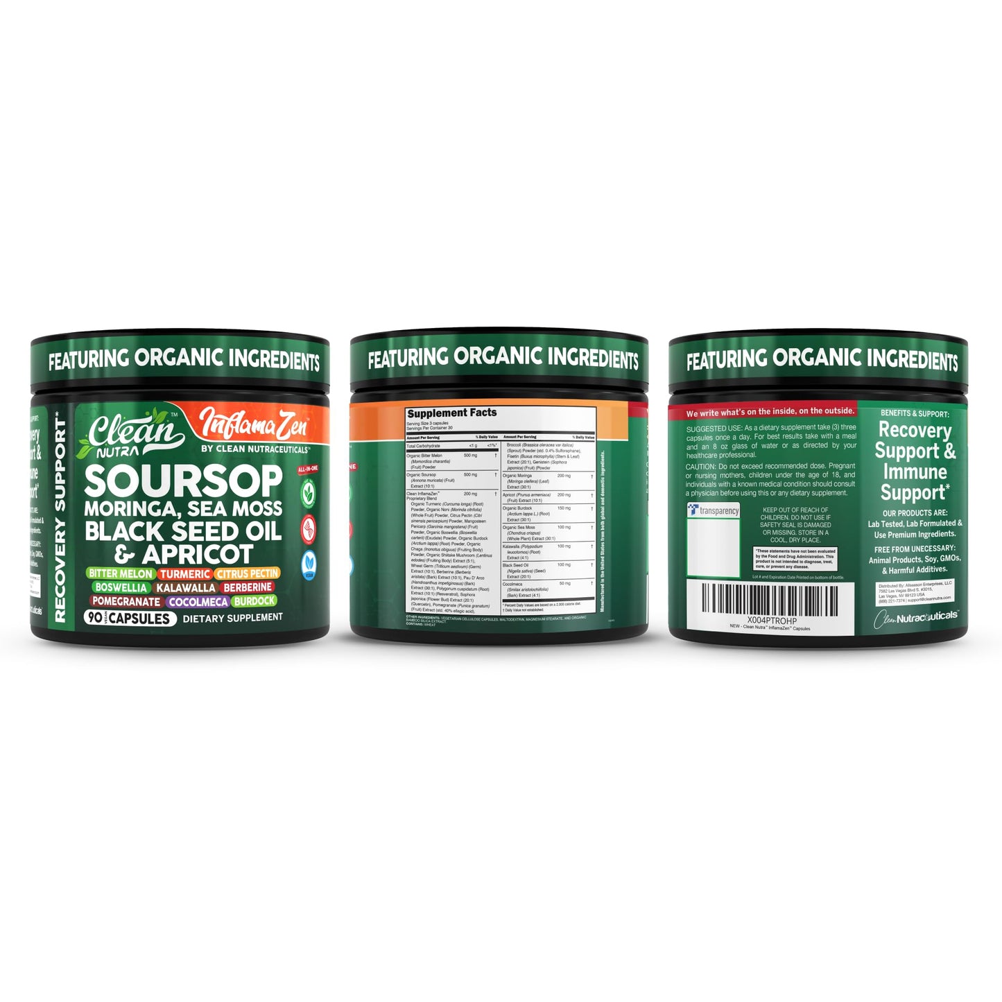 Clean Nutra Soursop Supplement with Moringa, Sea Moss & Berberine
