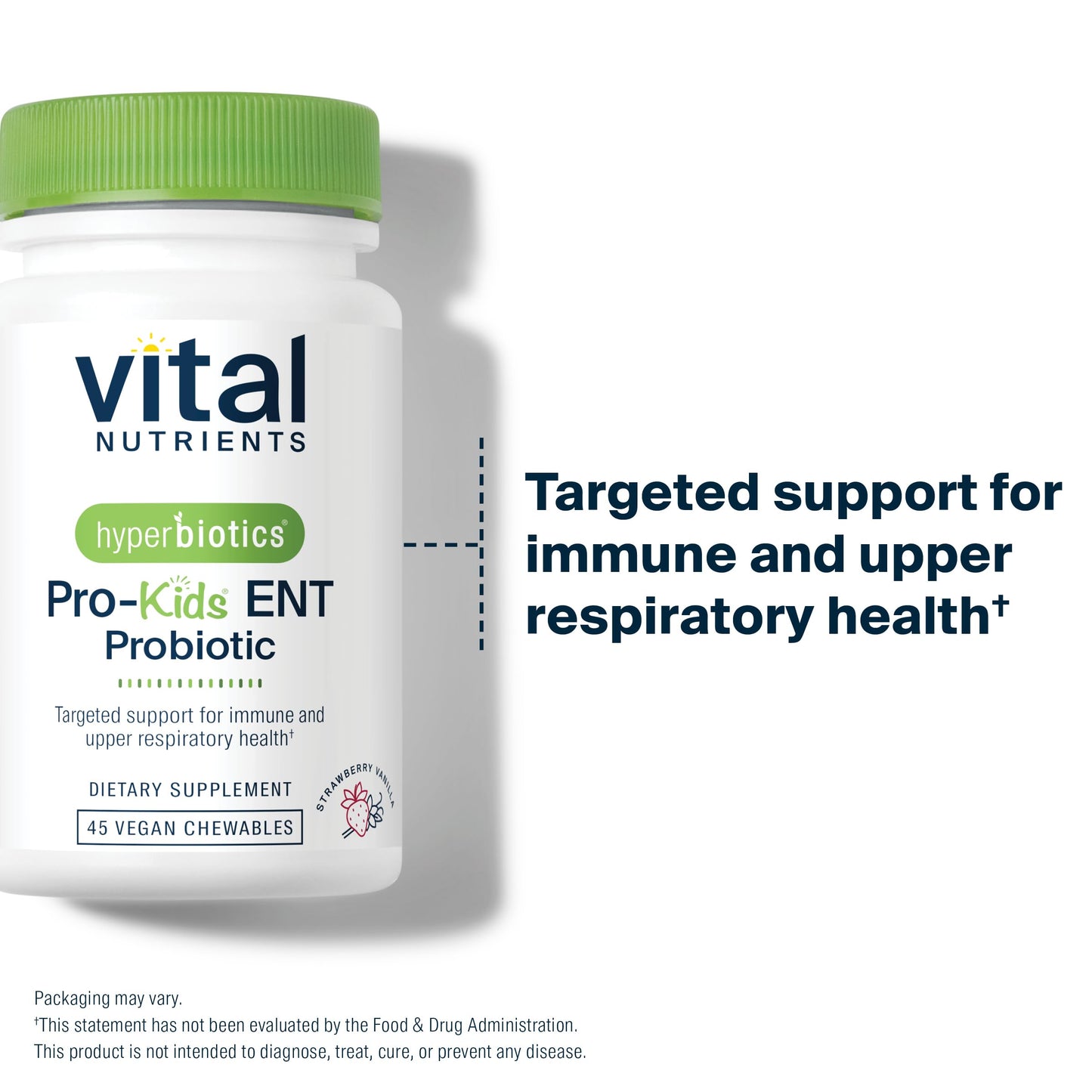 Hyperbiotics Vital Nutrients Pro Kids Probiotic ENT – Strawberry-Vanilla Sugar-Free