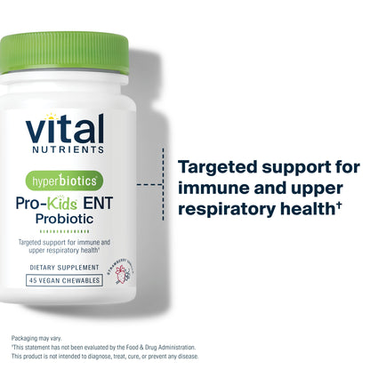 Hyperbiotics Vital Nutrients Pro Kids Probiotic ENT – Strawberry-Vanilla Sugar-Free