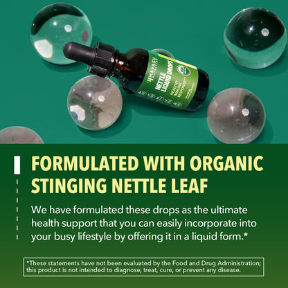 Stinging Nettle Leaf Extract Liquid Drops – Organic Immune Support & Prostate Health (1 oz)