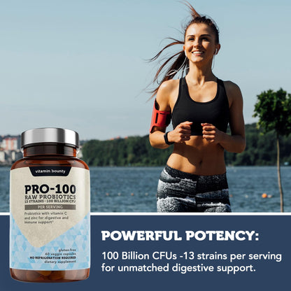 Vitamin Bounty Pro-100 Probiotic – 100B CFU, 13 Strains | Gut & Immune Support