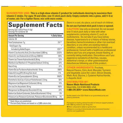 Nature Made ImmuneMAX Fizzy Drink Mix – Vitamin C, D & Zinc Immune Support, 30 Sticks