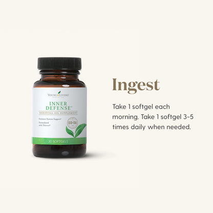 Young Living - Inner Defense 30 Softgels | Premium Essential Oil Daily Immune Support Supplement | Seasonal Wellness Aid | Immunity Boosting Liquid Capsules