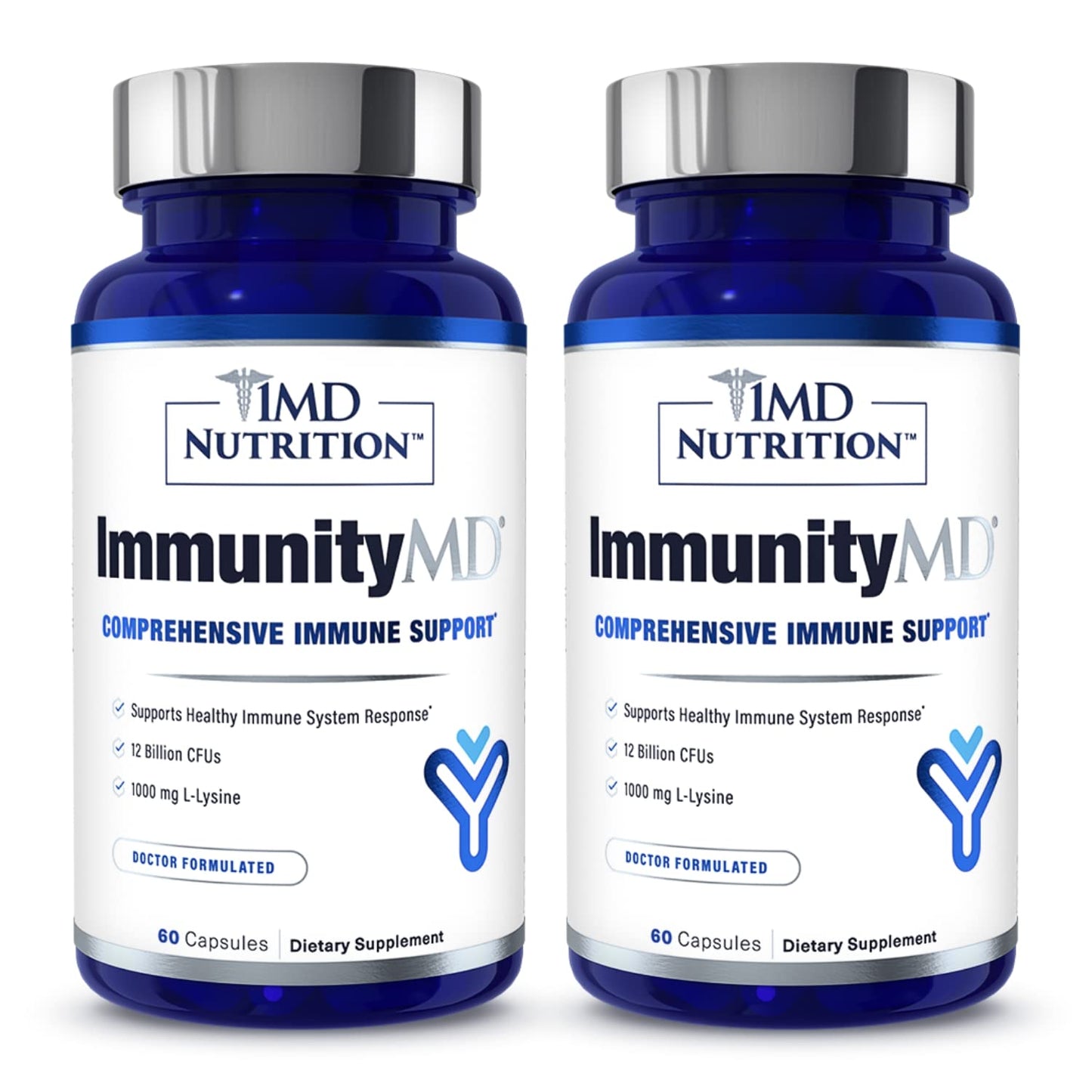 1MD ImmunityMD Probiotic - Immune Health, Doctor-Selected Strains & Prebiotic, 60 Capsules (2 Pack)